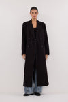 CELINA BLACK WOOL BLEND COAT